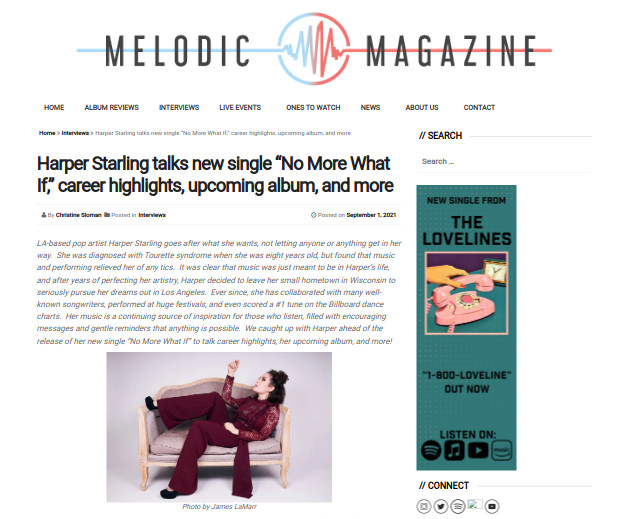Harper Starling featured on Melodic Magazine